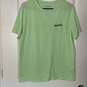 Nautica Green Short Sleeve Tee Classic Crew Neck